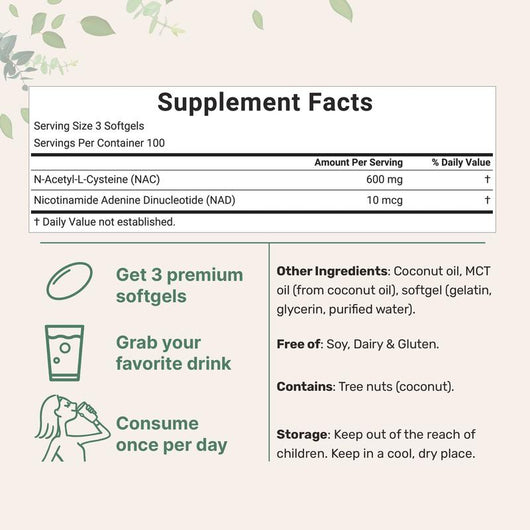 NAC 600mg + NAD⁺ | Cycle Support Formula